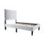 Grey Velvet Twin Size Bed - Adjustable Up To 3", 12 Strong Support, No Box Spring, Bedroom Modern Upholstery, Stable Headboard, Spring