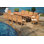 Marcy 10 - Person Teak Solid Wood Patio Dining Set Extendable and Umbrella Hole Included Oval Table