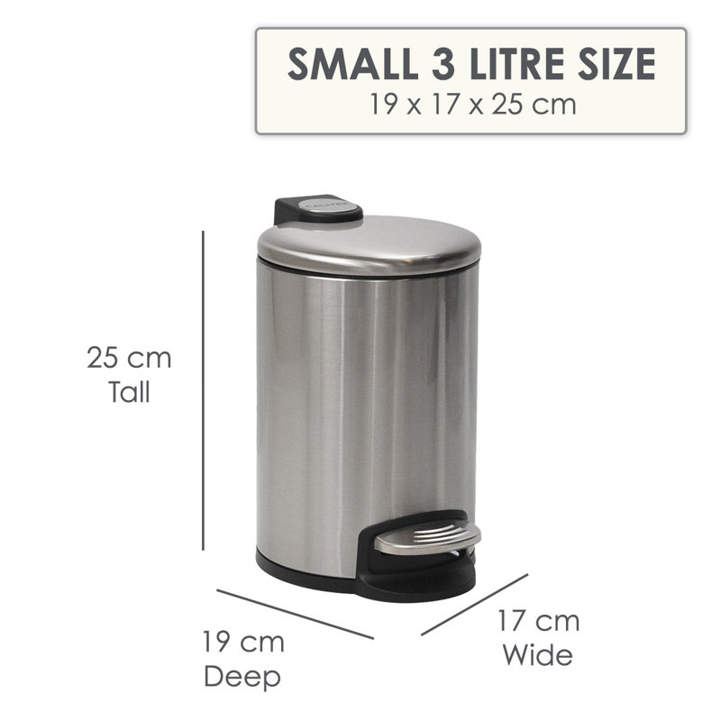 Yeung Steel Step On Kitchen Trash Can, 3