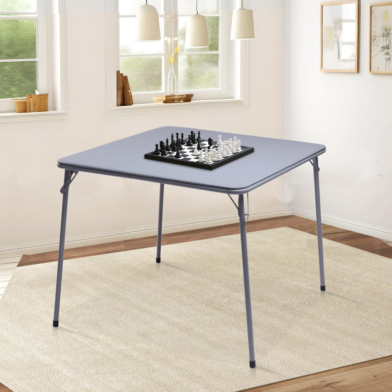 Table pliante Brunhilde 33,5 pouces à économie de place pour le bureau à domicile, petits espaces intérieurs, table pliable portable pour la salle à manger extérieure, patio, terrasse, balcon, piscine, aucun assemblage requis