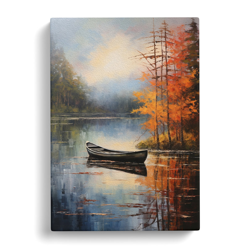 Boat On A Lake Informel - Wrapped Canvas, 60cm H x 40cm W x 3cm D