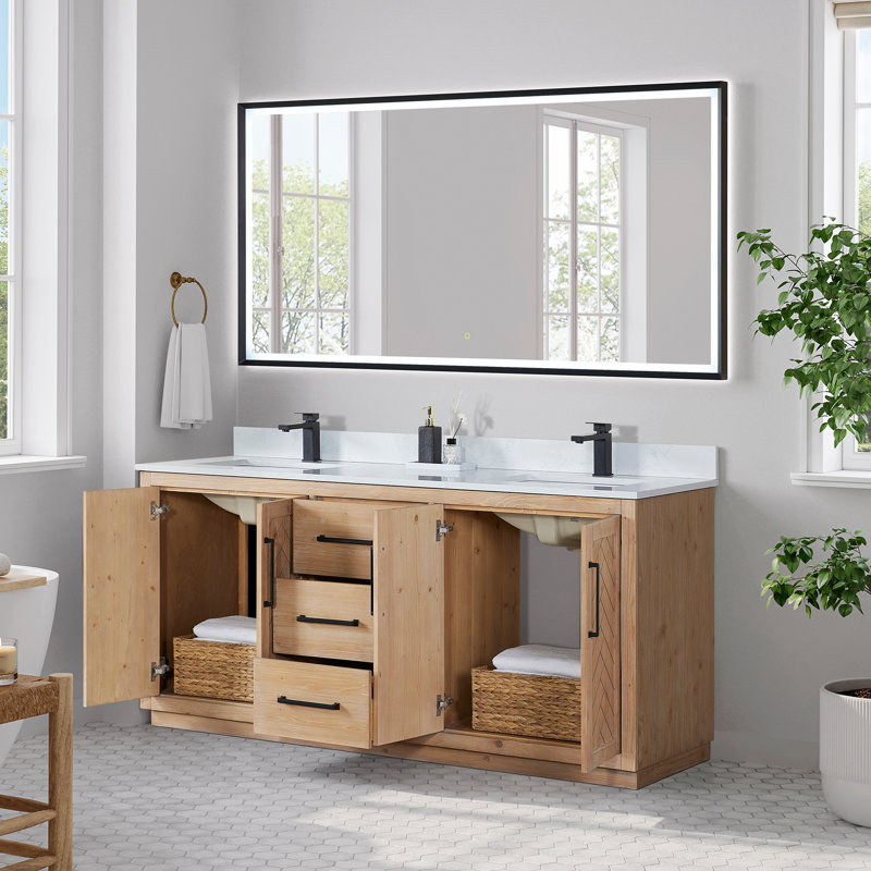 Meuble-lavabo double 72 po avec miroir Anais