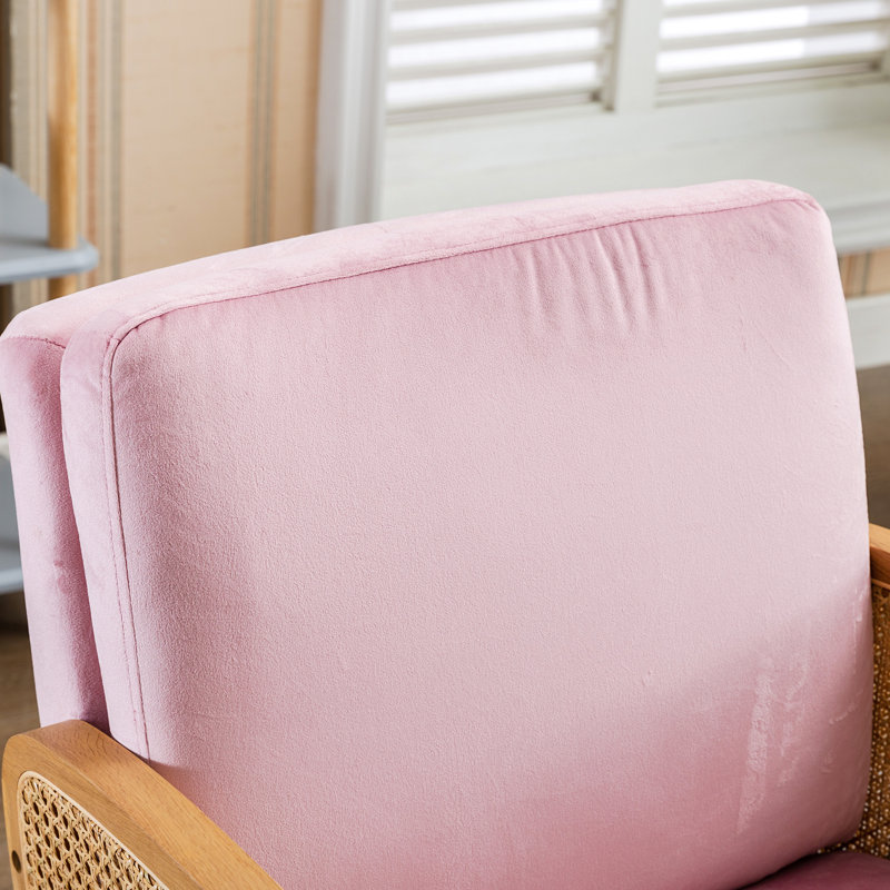 Edgao Velvet Armchair, Pink