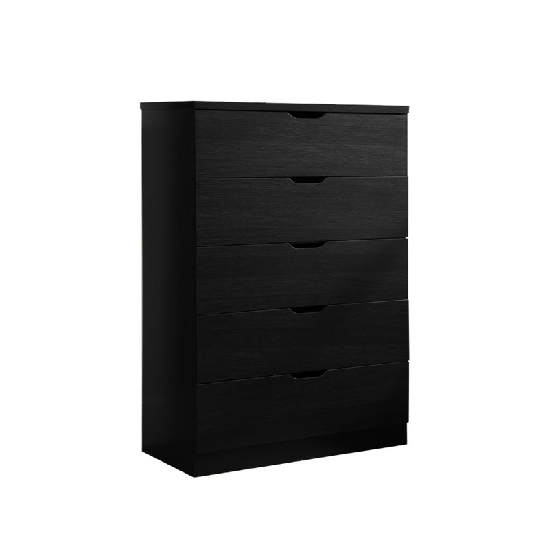 Armoire à vêtements moderne à cinq tiroirs avec rangement à glissières en métal