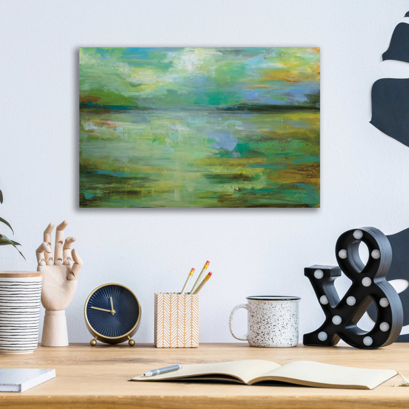 «Calm» par Jeanette Vertentes, art mural en verre acrylique, H 12 po x l 16 po