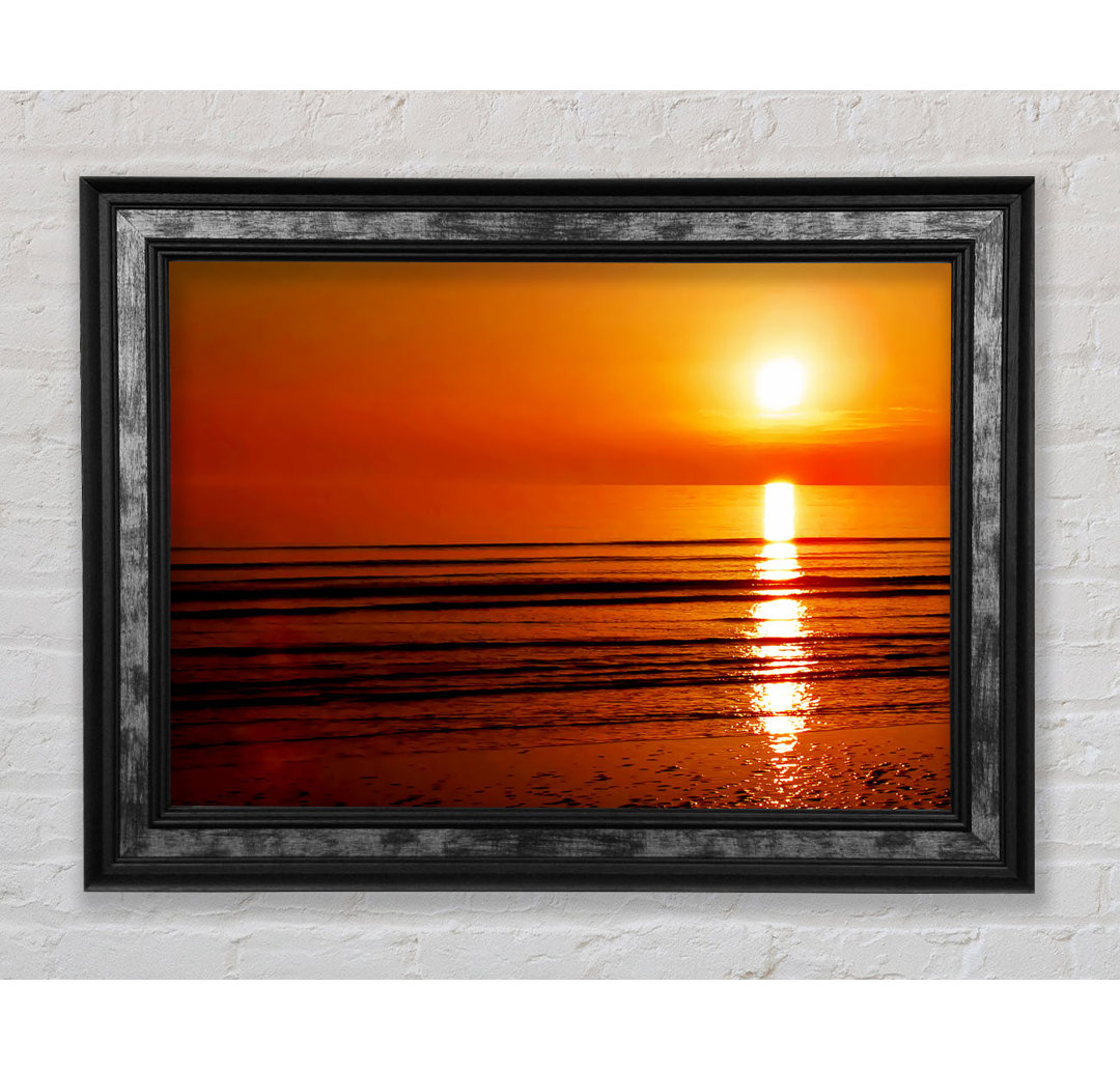 The Oceans Sun Reflection Orange - Einzelner Bilderrahmen Kunstdrucke