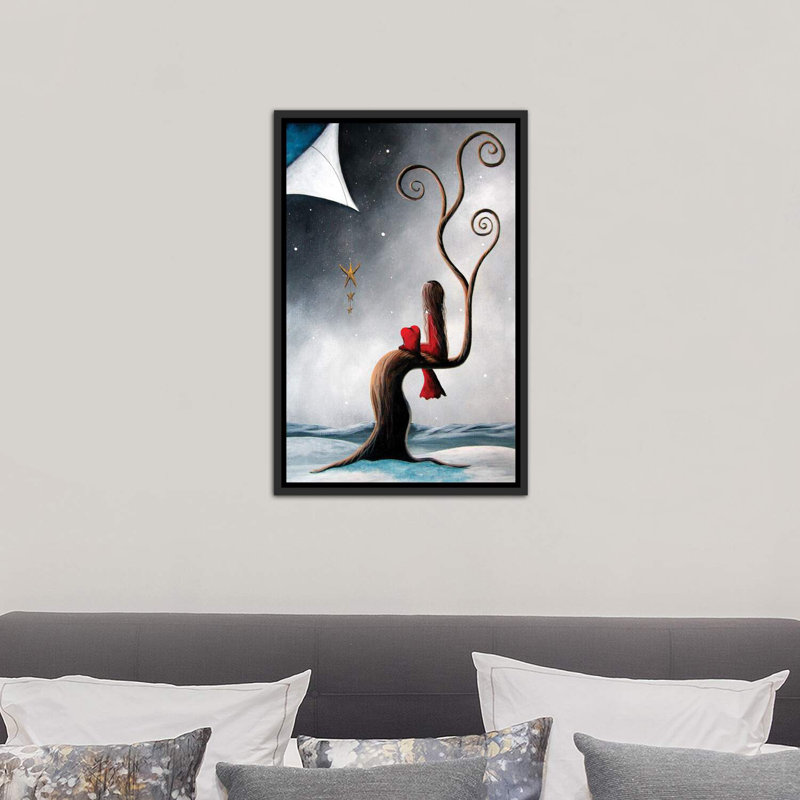 «Not the identique less you» - impression, H 26 po x l 18 po x 1,5 po, Toile avec cadre noir patiné