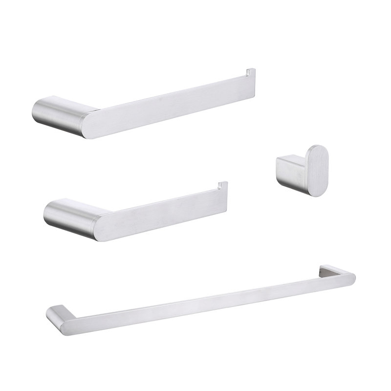 Ensemble de quincaillerie pour salle de bain brossée, Argent argent