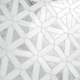 Calabria Frost Geometric 12 in. x 12 in. Polished Marble Mosaic Floor and Wall Tile