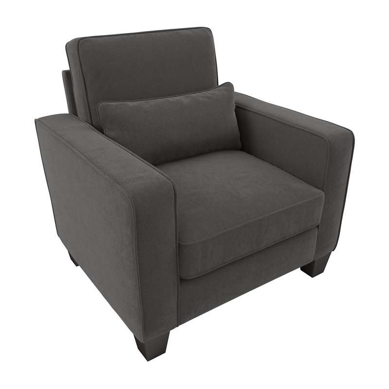 Fauteuil Alitza de 88,9 cm de large, Polyester gris anthracite
