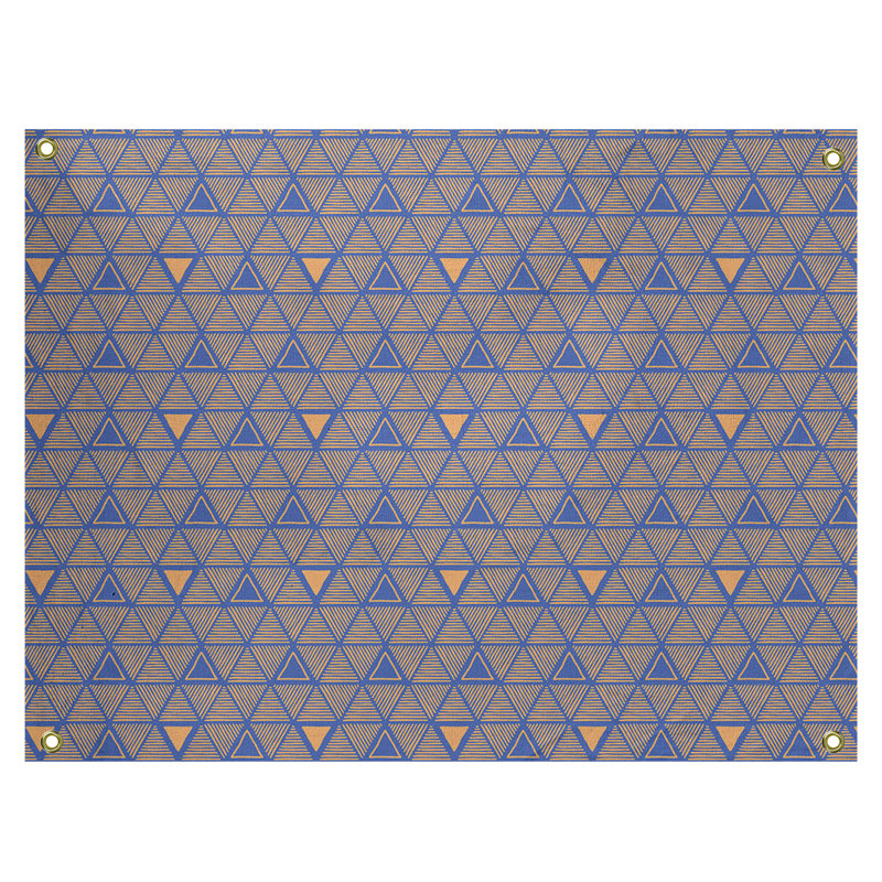 Tapisserie, Bleu/orange, H 26 po x l 36 po