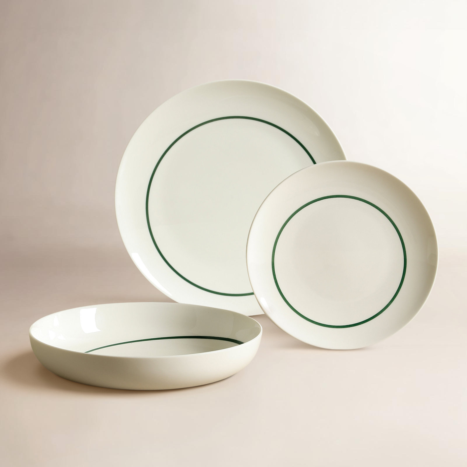 Luna Dinnerware Set Porcelain, Green