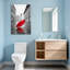 Parapluie rouge Scenic & Cityscapes sur une rue humide avec de la neige-805128733