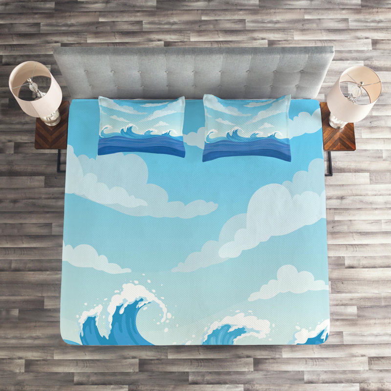 Coastal Coverlet, King Bedspread + 2 Shams