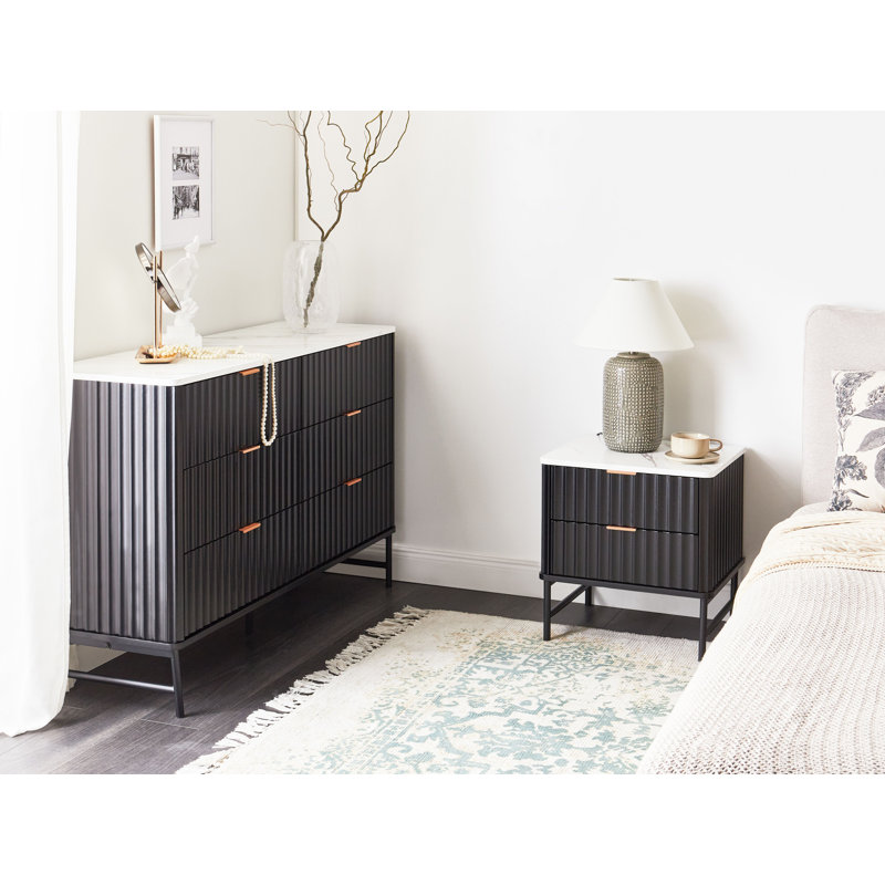 Demetrica 48cm W Manufactured Wood Bedside Table