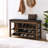 Adjustable Height Long Bench With Comfortable Seat, Brown Rubberwood Frame, And Concealed Storage For Keys Small Tools Featuring Adjustment, Solid High Sponge, Ventilated Space-442434076