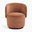 Tanard Upholstered Fabric Round Swivel Accent Armchair - Elegant Stylish Cylindrical Design-1296184708