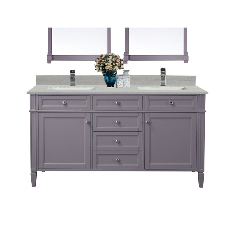 Ensemble de meuble-lavabo double 61 po Freeland, Gris