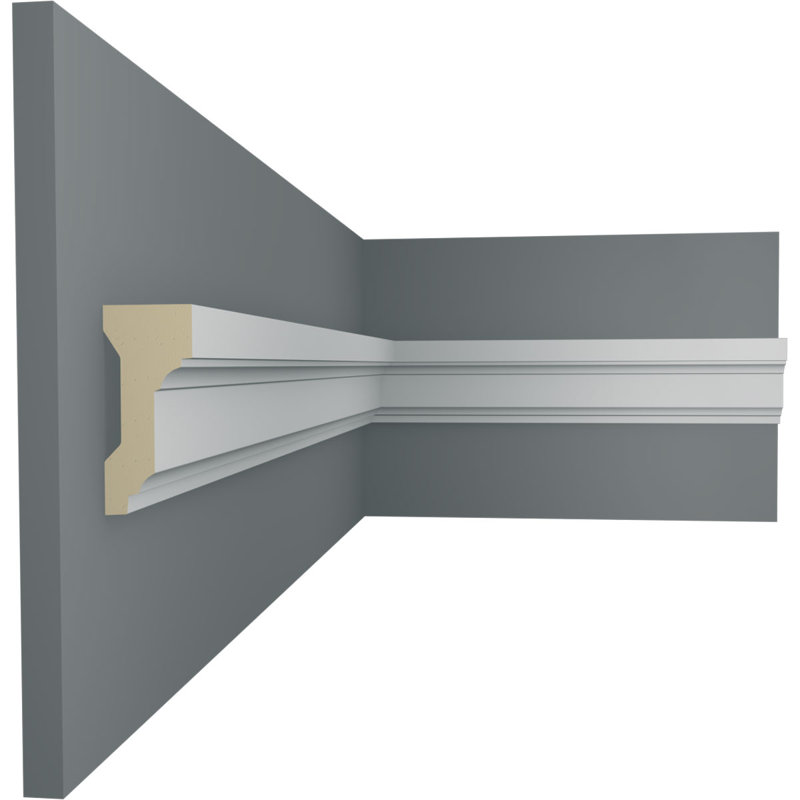 Primed Beige Urethane Geometric Chair Rail Moulding