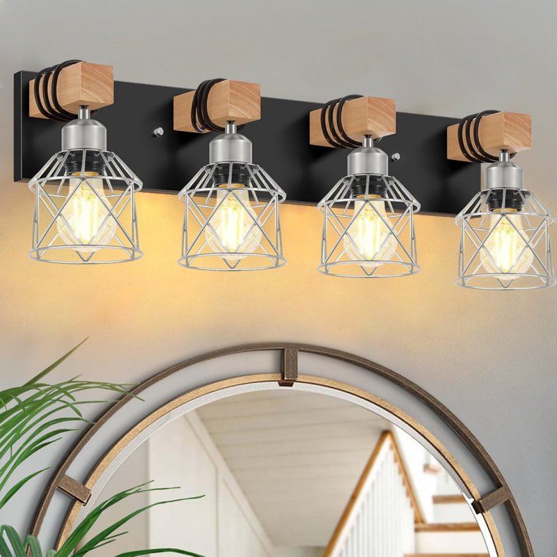 Dimmable Vanity Light, 4 Lights, Silver