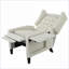 Fauteuils inclinables pour le salon, fauteuil inclinable à oreilles avec table d'appoint pliable, ports USB | Polyester beige | Cadre en bois massif-8113096