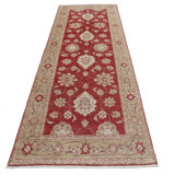 One-of-a-Kind 3'5"x10'3" Area Rug in Red/Beige/Brown/Lavender blush