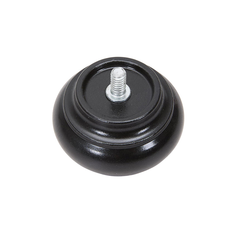 Black Aluminium Alloy, Resin Adjustable 3cm Bay Window Single Curtain Rod, 5.5cm H x 366cm W x 3cm D