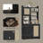 71" Farmhouse Pantry Cabinet – Rattan Doors, Microwave Stand, Adjustable Shelves, Buffet for Kitchen-646305866