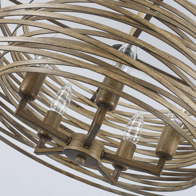 Luminaire suspendu industriel moderne à 5 lumières Wataru, Brun