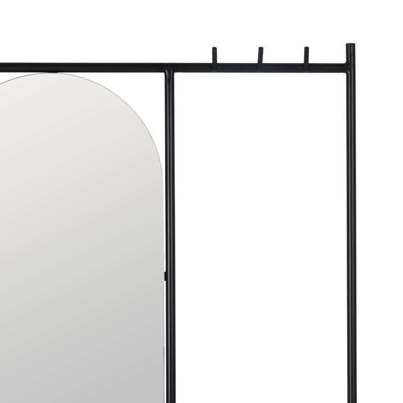 Aafreen Metal Flat Floor Mirror with Hooks