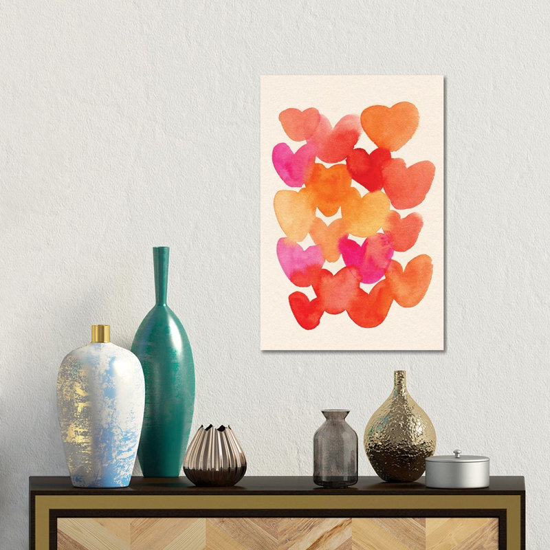 Hearts 1 Piece Wall Art on Canvas, 45.72 cm H x  30.48 cm W  x  1.905 cm D, Does Not Apply