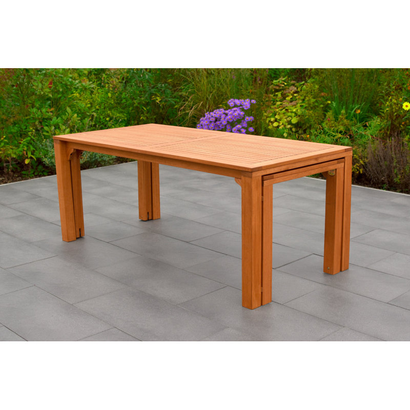Altamont 6 - Person Eucalyptus Solid Wood Patio Dining Set Extendable Rectangular Table