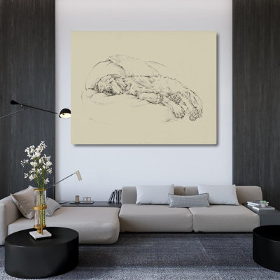 Red Barrel Studio® Harper, Ethan Gallery Wrapped Canvas Art Titled: Golden Sketch I