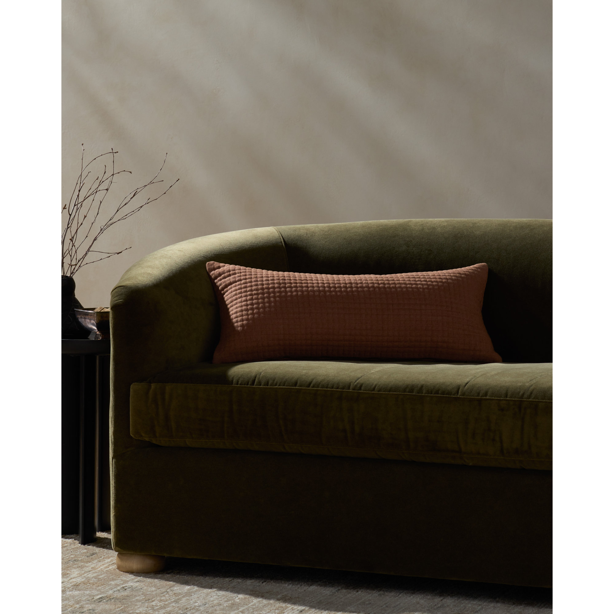 Jeremiah Brent x Loloi Christopher Accent Pillow, Rectangular 27"H x 12"W, Polyester, Rust