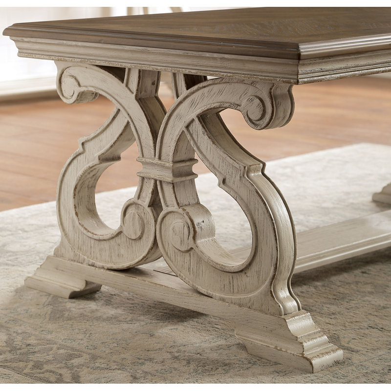 Table basse à tréteaux Kallas, Blanc antique