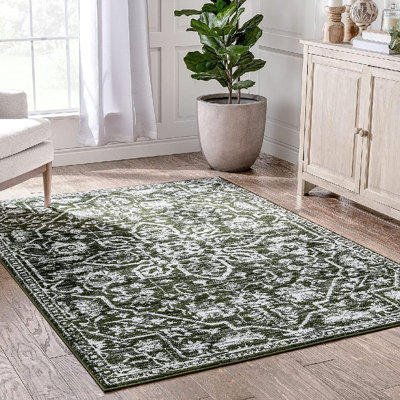 Tapis vert floral rétro Dazzle