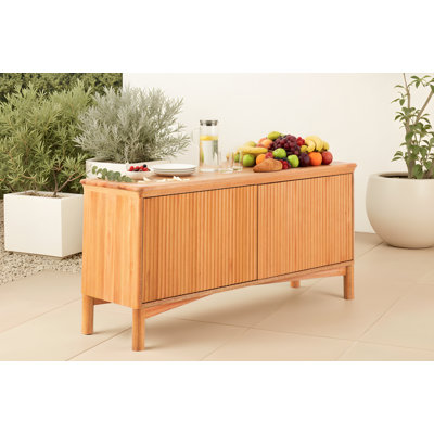 Table console extérieure Dominic en eucalyptus