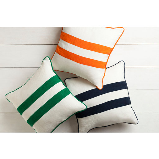 Striped Pillow Cover, 18" x 18", Emerald