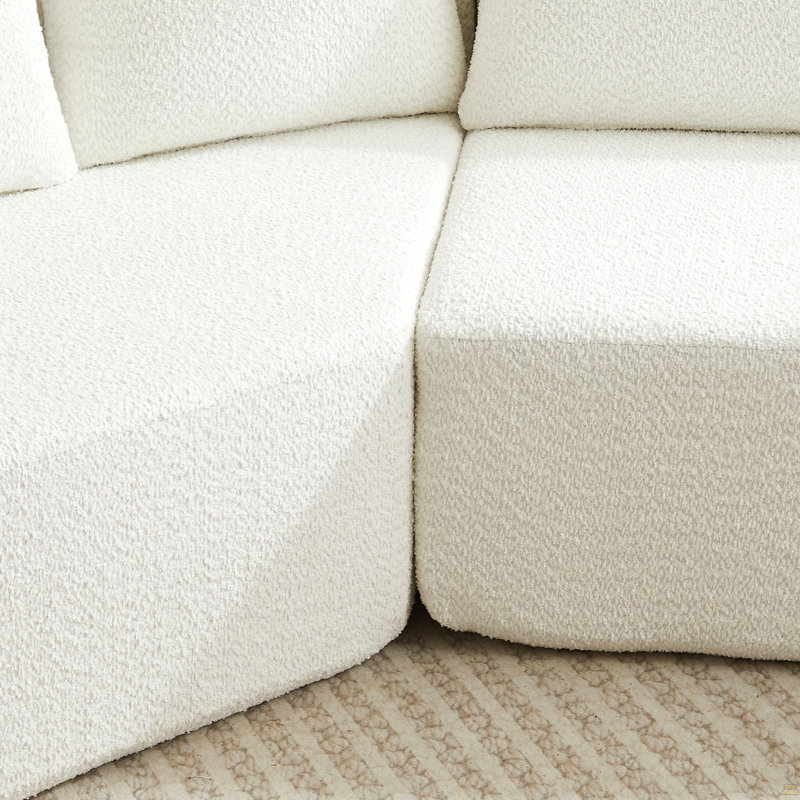 Ensemble de canapé modulaire en tissu chenille, Beige