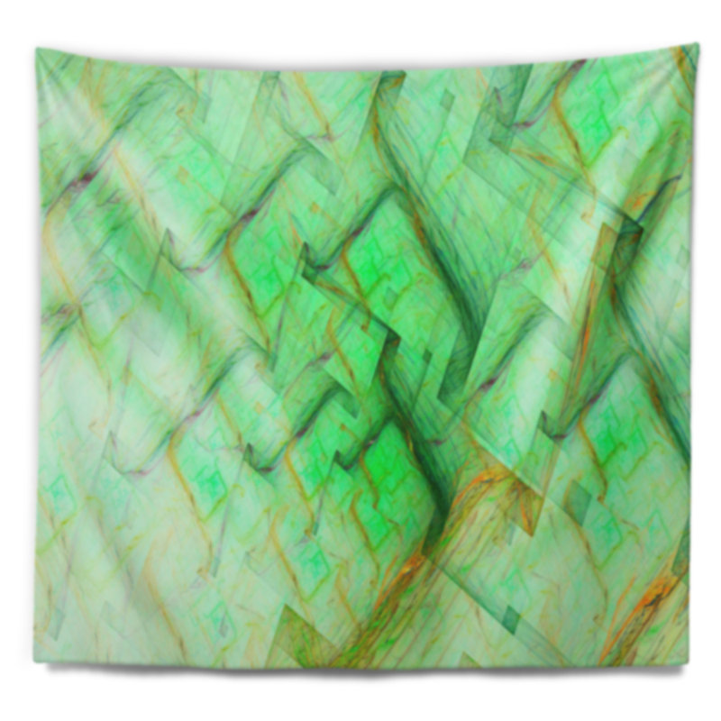 Tapisserie électrique abstrait vert clair, H 32 po x l 39 po