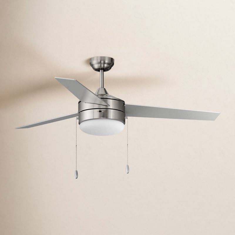 Zagreb 52'' Ceiling Fan with Light Kit, Silver