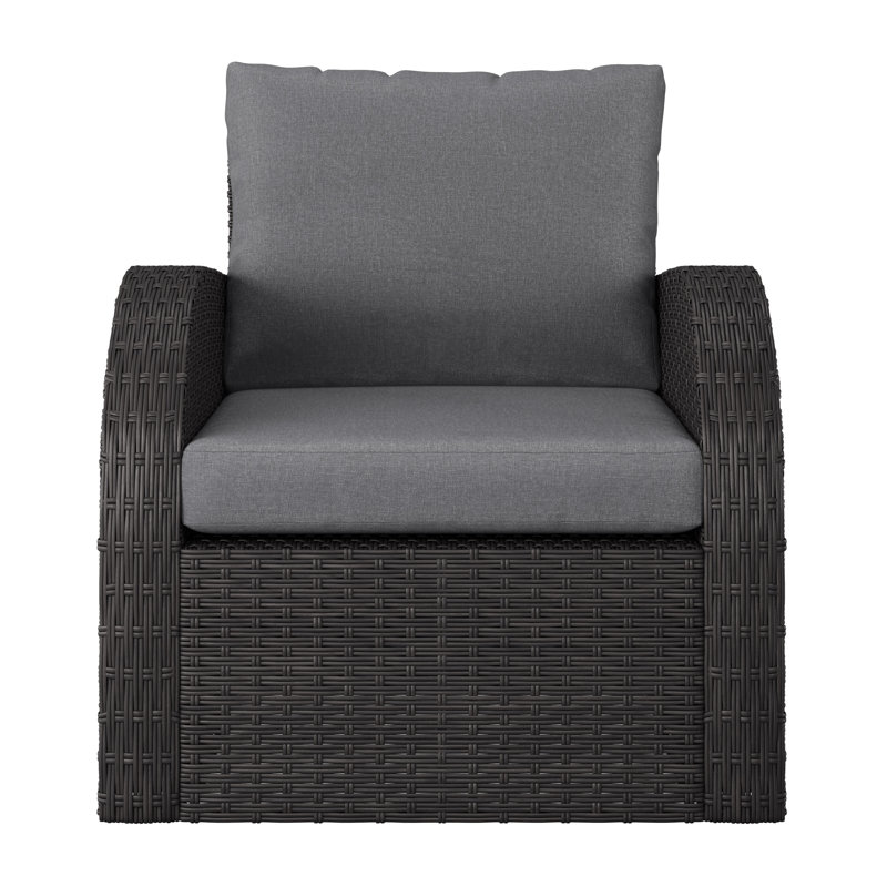 Chaise de patio avec coussins Mucklen, Gris clair