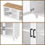 Armoire-buffet 63 po avec portes en verre trempé et tablettes réglables pour téléviseurs de 70 po ou moins Farmhouse - Élégant buffet blanc et noyer avec pieds en bois massif-376284829
