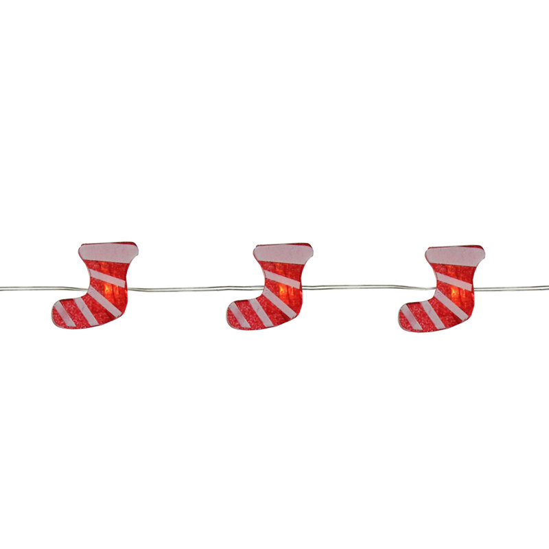 20 mini lumières de Noël féeriques blanches et rouges à DEL - fil d'argent 6 pi