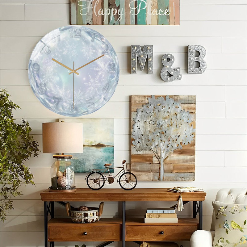 Horloge murale en verre 12 po