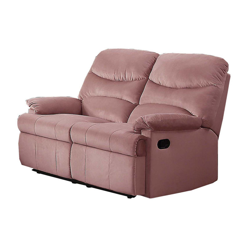 Manual Reclining Loveseat, Pink