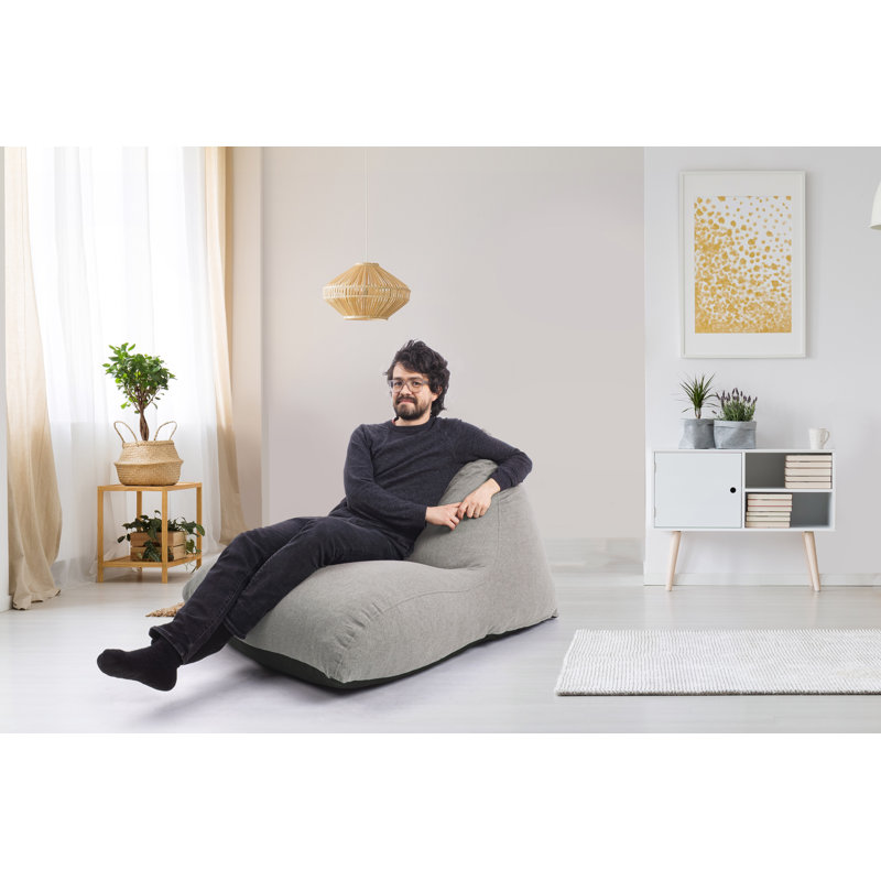 Fauteuil à billes et chaise longue Jumbo, Polyester beige