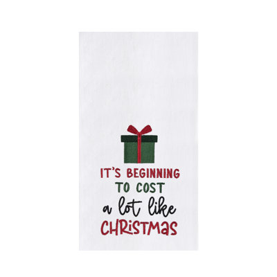 Serviette de cadeau brodée «Cost Like Christmas»
