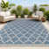 Hague Moroccan Trellis Textured Weave Navy/Gray Indoor/Outdoor Rug