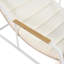 Ensemble de 3 chaises longues d'extérieur TREXM, chaise longue de patio avec table d'appoint en acacia, chaises longues de piscine pour pelouse, terrasse, plage, beige et blanc